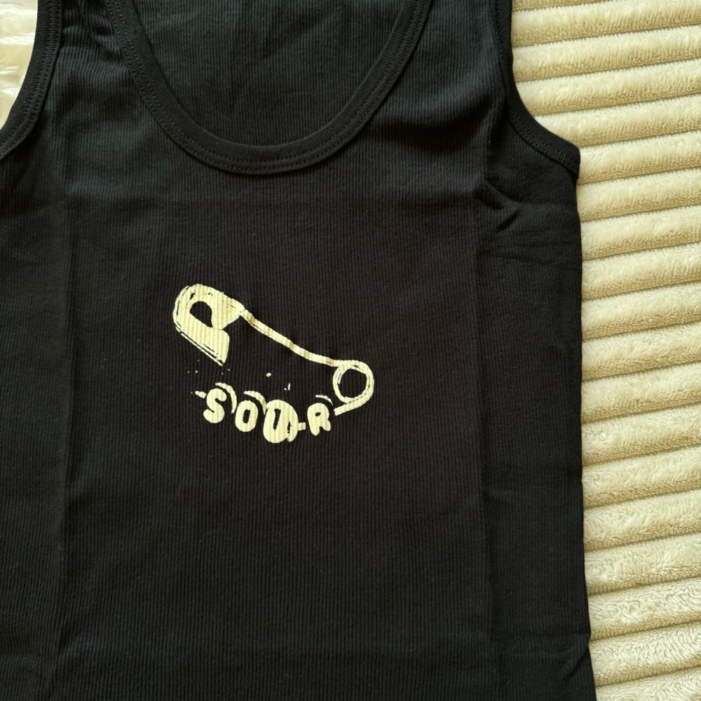 Olivia Rodrigo Black Sour Safety Pin Tank Top